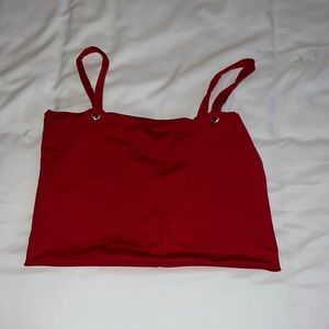 Red stretchy crop top